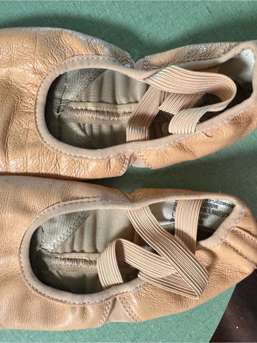 Women's Ballet Flats in Light Tan - Elastic Cross-Strap